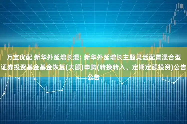 万宝优配 新华外延增长混: 新华外延增长主题灵活配置混合型证券投资基金基金恢复(大额)申购(转换转入、定期定额投资)公告